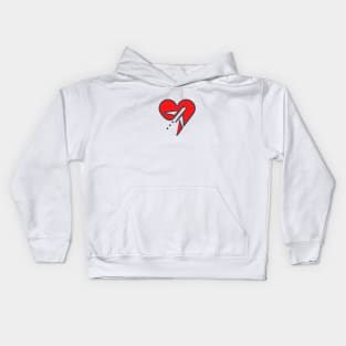 Heart Plane Kids Hoodie